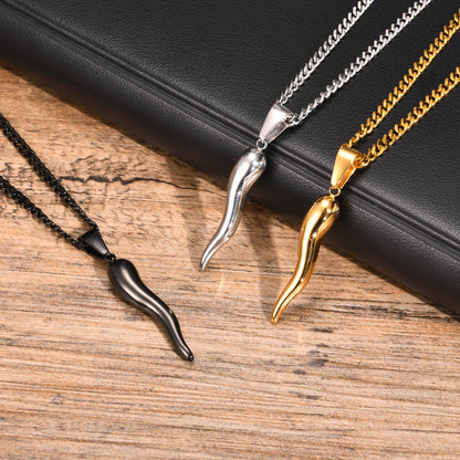 Chili Pendant Necklace (Silver)