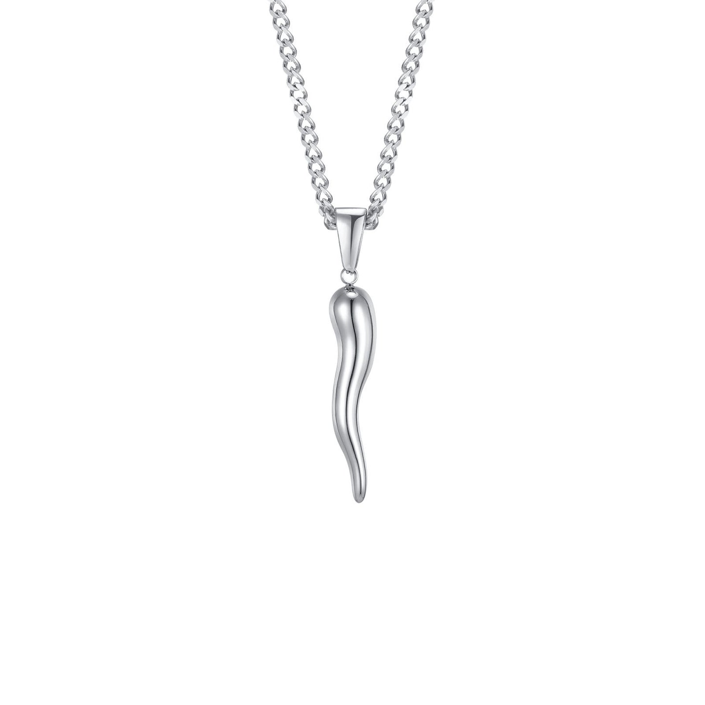 Chili Pendant Necklace (Silver)