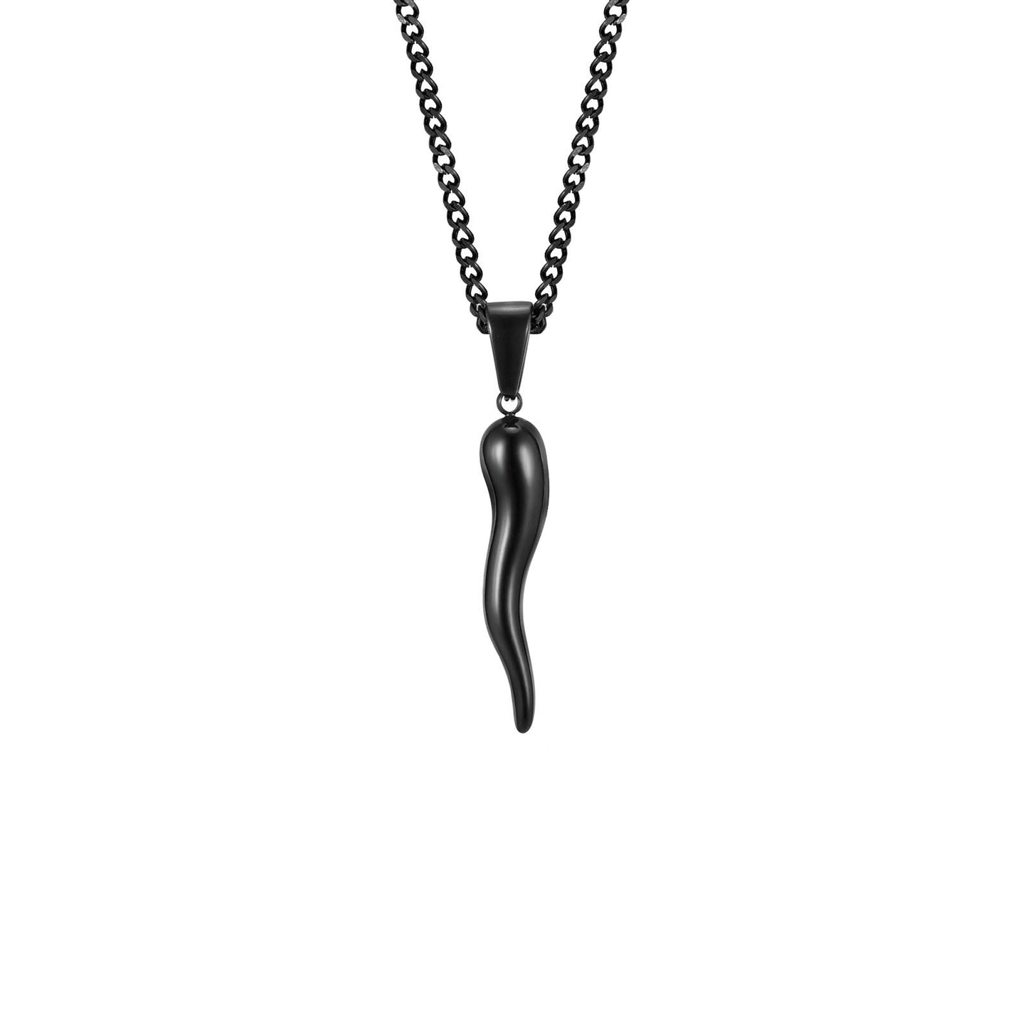 Chili Pendant Necklace (Black)