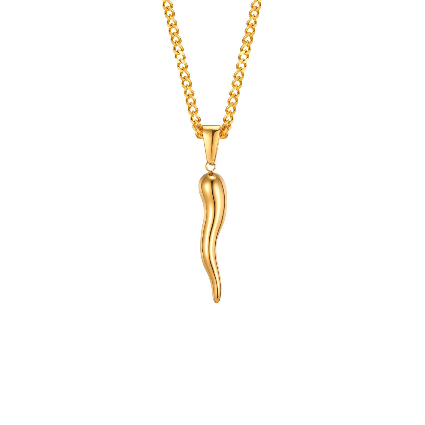 Chili Pendant Necklace (Gold)