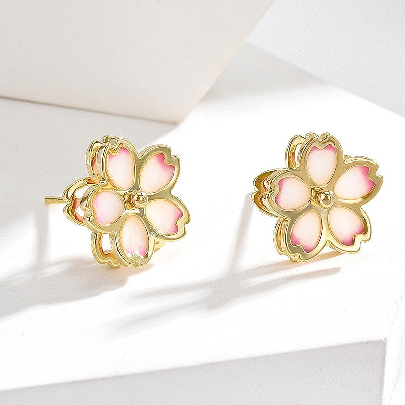 Double Layers Petal Stud Earrings