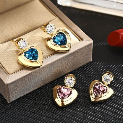 Crystal Heart Darling Stud Earrings