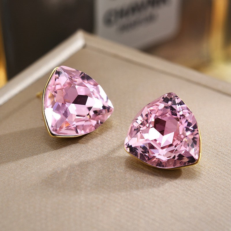 Tricone Crystal Stud Earrings