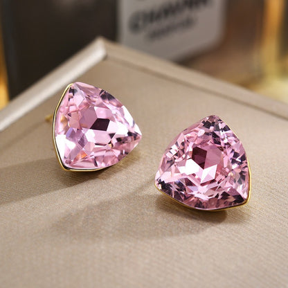 Tricone Crystal Stud Earrings