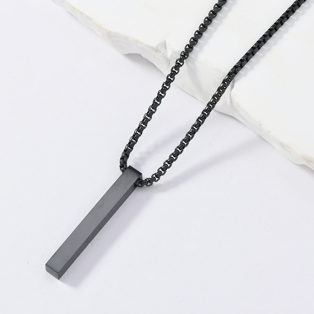 Rectangular Pendant Necklace (Black)