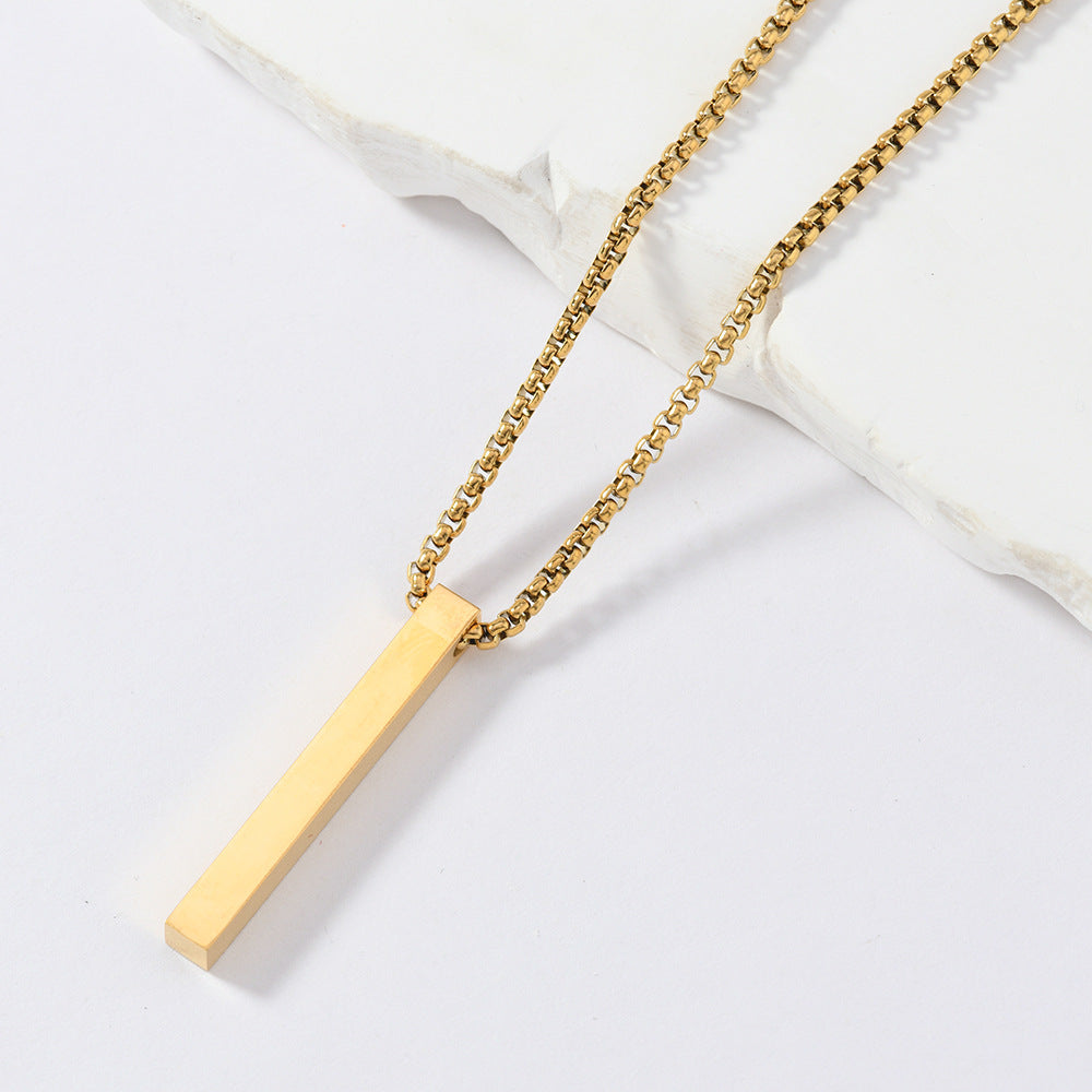 Rectangular Pendant Necklace (Gold)