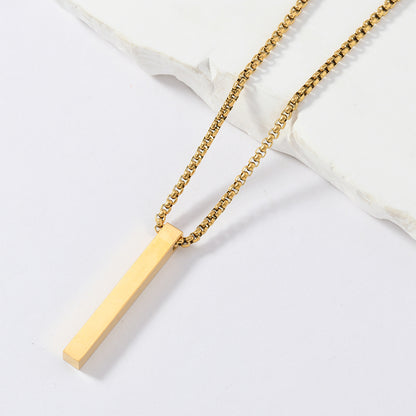 Rectangular Pendant Necklace (Gold)