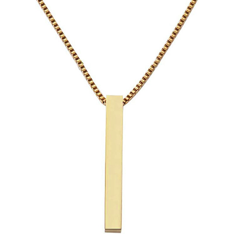 Rectangular Pendant Necklace (Gold)