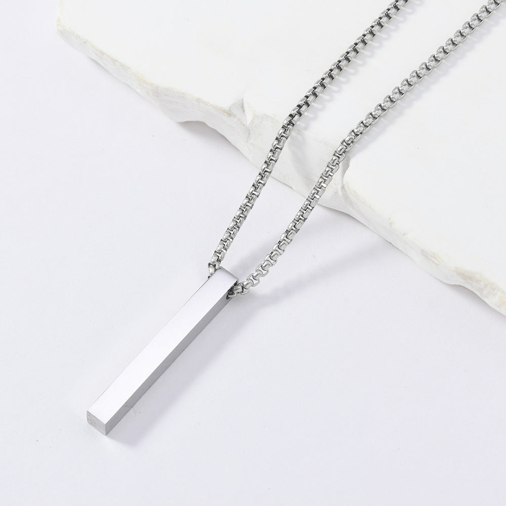 Rectangular Pendant Necklace (Silver)