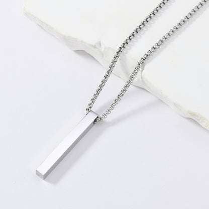 Rectangular Pendant Necklace (Silver)