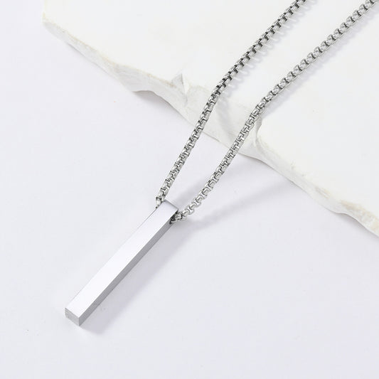 Rectangular Pendant Necklace (Silver)