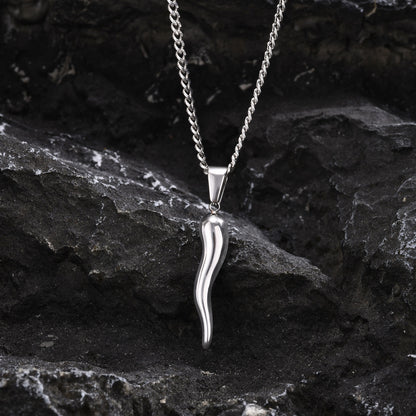 Chili Pendant Necklace (Silver)