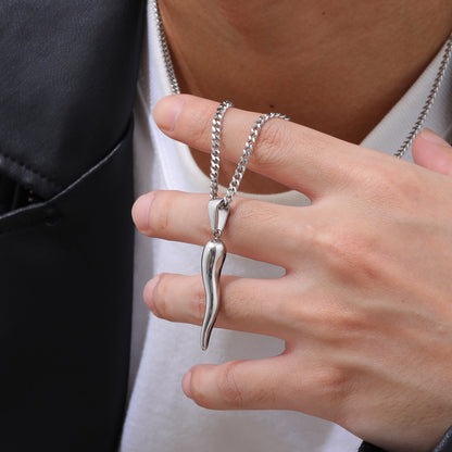 Chili Pendant Necklace (Silver)